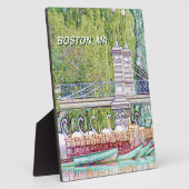 Boston Swan Boats in potlood en inktfilter Fotoplaat (Zijkant)