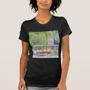 Boston Swan Boats in potlood en inktfilter T-shirt