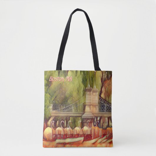 Boston Swan Boats in Summer Tote Bag (Voorkant)