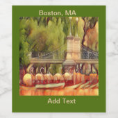 Boston Swan Boats in Summer Wijn Etiket (Enkel label)