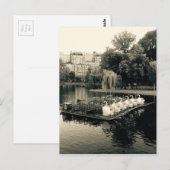 Boston Swan Boats in zwart-wit Briefkaart (Voorkant / Achterkant)