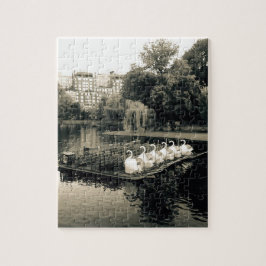 Boston Swan Boats in zwart-wit Legpuzzel