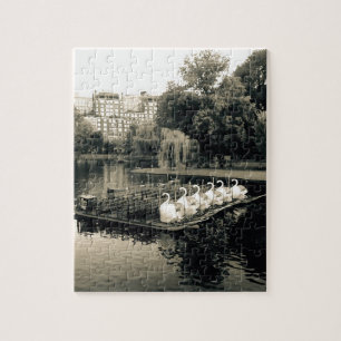 Boston Swan Boats in zwart-wit Legpuzzel