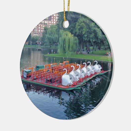 Boston Swan Boats Keramisch Ornament (Links)