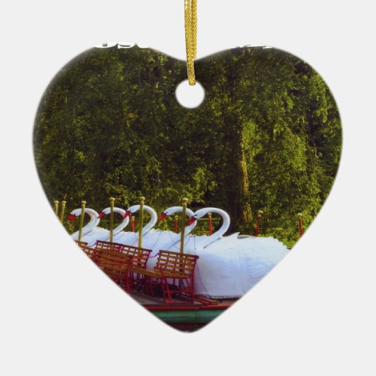 Boston Swan Boats Keramisch Ornament (Voorkant)