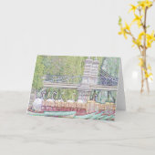 Boston Swan Boats Pencil and Ink greeting card Kaart (Gele Bloem)