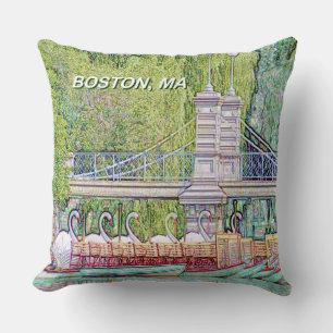 Boston Swan Boats potlood en inktfilter Kussen