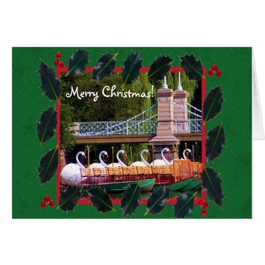 Boston Swan Boats - Prettige feestdagen (Voorkant Horizontaal)