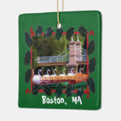 Boston Swan Boats - Prettige feestdagen Keramisch Ornament (Links)