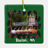 Boston Swan Boats - Prettige feestdagen Keramisch Ornament (Voorkant)