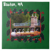Boston Swan Boats - Prettige feestdagen Tegeltje (Voorkant)