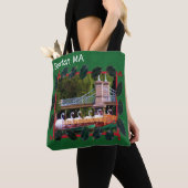Boston Swan Boats Prettige feestdagen Tote Bag (Dichtbij)