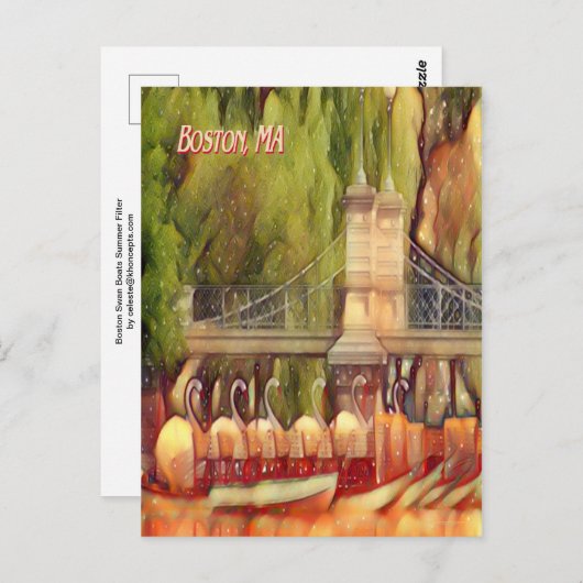 Boston Swan Boats Summer Filter Briefkaart (Voorkant / Achterkant)