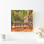 Boston Swan Boats Summer Filter Vierkante Klok (Huis)