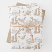 Boston Tan en Wit Inpakpapier Vel (In situ)