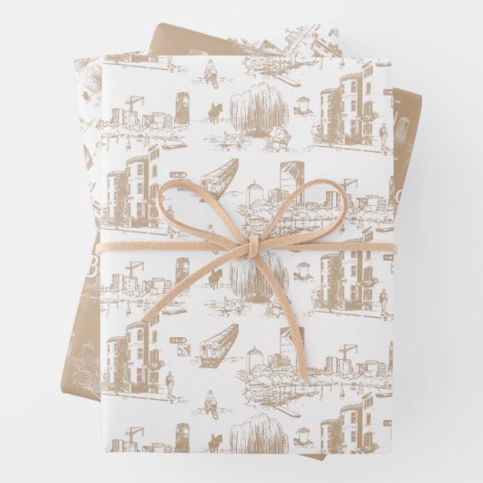  Boston Tan en Wit Inpakpapier Vel (In situ)