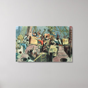 Boston Tea Party, 16 december 1773 Canvas Afdruk