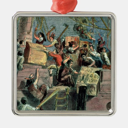 Boston Tea Party, 16 december 1773 Metalen Ornament (Voorkant)