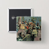 Boston Tea Party, 16 december 1773 Vierkante Button 5,1 Cm (Voorkant /achterkant)