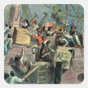 Boston Tea Party, 16 december 1773 Vierkante Sticker