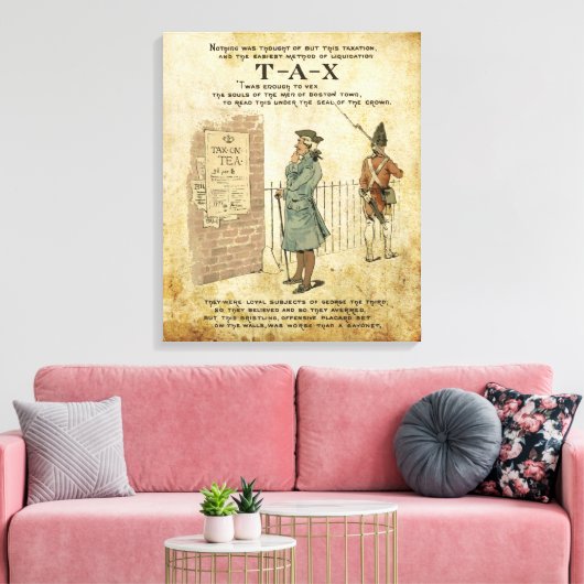 Boston tea Party Patriotic ode verpakt canvas (Insitu (Woonkamer))