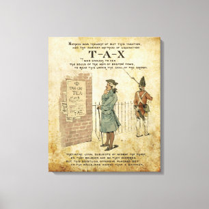Boston tea Party Patriotic ode verpakt canvas Afdruk