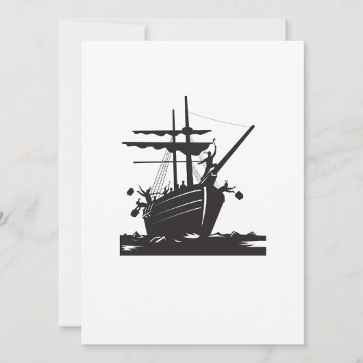 Boston Tea Party Raiders Retro Kaart (Voorkant)