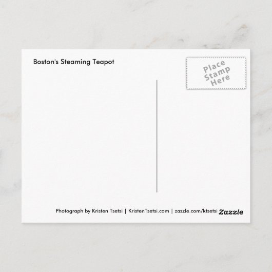 Boston Tea Pot Briefkaart (Achterkant)