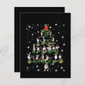 Boston Terrie kerstboom bedekt door vlieglicht Bedankkaart (Voorkant / Achterkant)