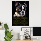 Boston Terrier 2026 Agenda  Poster (Thuiskantoor)