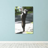 Boston Terrier 2 Canvas Afdruk (Insitu (Houten vloer))