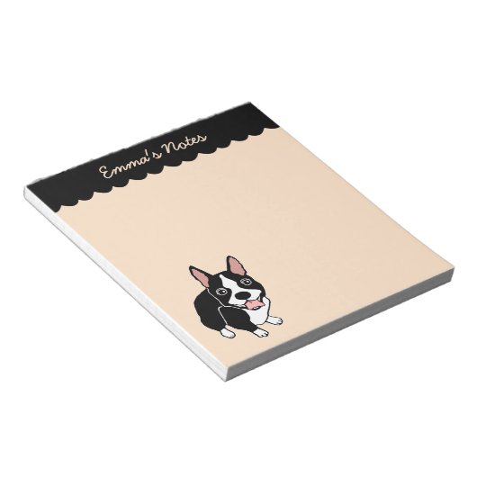 Boston Terrier 5,5 x 6-inch aangepast Notitieblok (Schuin)