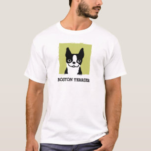 Boston Terrier   Aangepast Cute Dog Face T-shirt