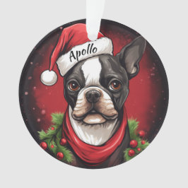 Boston Terrier Aangepaste Kerstversiering Ornament