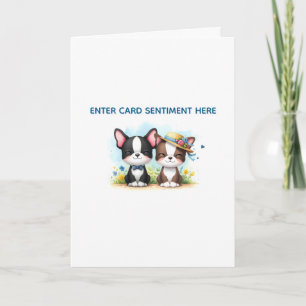 Boston Terrier aangepaste tekst wenskaart Feestdagen Kaart