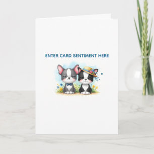 Boston Terrier aangepaste tekst wenskaart Feestdagen Kaart