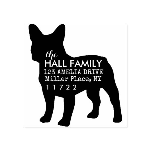 Boston Terrier Adresstempel Rubberstempel (Afrduk)