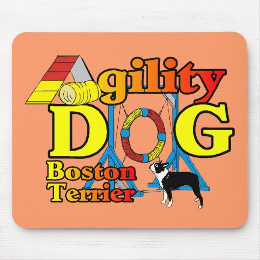 Boston Terrier Agility Cadeaus Muismat (Voorkant)