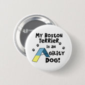 Boston Terrier Agility Dog Button (Voorkant /achterkant)