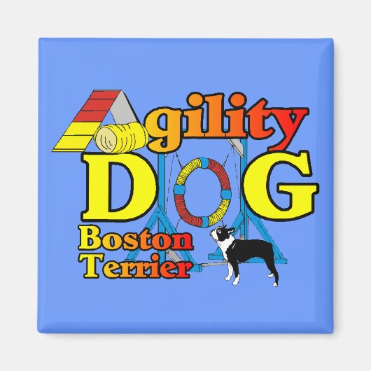 Boston Terrier Agility Gifts Magneet (Voorkant)