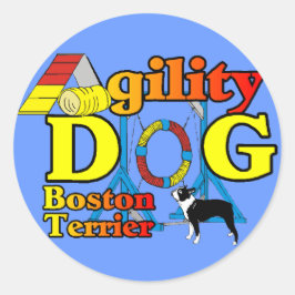 Boston Terrier Agility Gifts Ronde Sticker