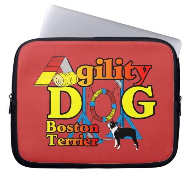Boston Terrier Agility Laptop Sleeve (Voorkant)