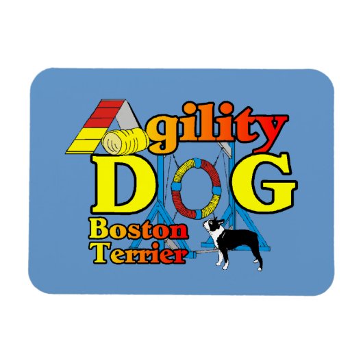 Boston Terrier Agility Magneet (Horizontaal)