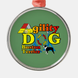 Boston Terrier Agility Metalen Ornament