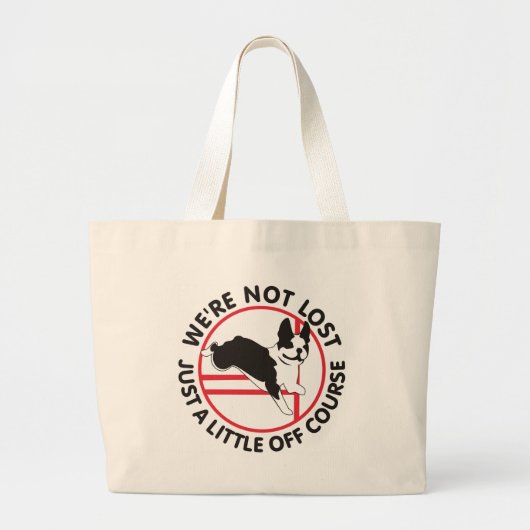 Boston Terrier Agility Off Course Grote Tote Bag (Voorkant)