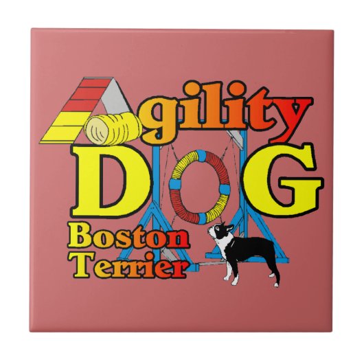 Boston Terrier Agility Tegeltje (Voorkant)