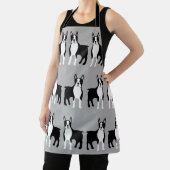 Boston Terrier Allover Print Apron Schort (Insitu)