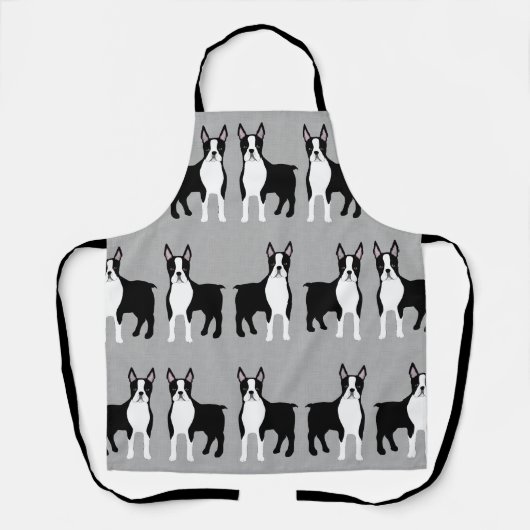Boston Terrier Allover Print Apron Schort (Voorkant)