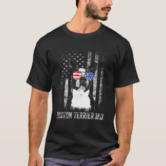 Boston Terrier American Flag op 4 juli Dog T-shirt