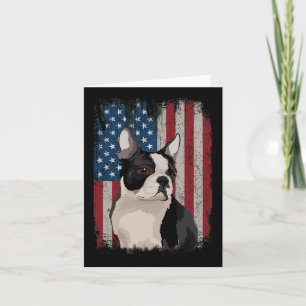 Boston Terrier American Flag Patriotic , 4 juli Kaart